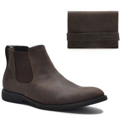 Botina Masculina Chelsea Vinci Crazy Café + Cartei... - Look Stock
