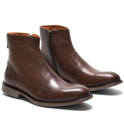 Bota Kansas Couro Brow Marrom - Look Stock