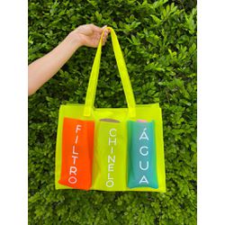 Bolsa Praia Silicone 3 Bolsos Neon - Lorena Rodriguez