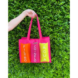 Bolsa Praia Silicone 3 Bolsos Rosa Pink - Lorena Rodriguez