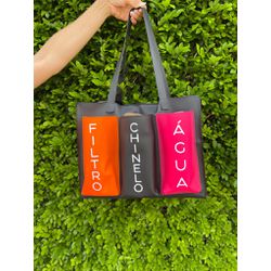 Bolsa Praia Silicone 3 Bolsos Preta - Lorena Rodriguez