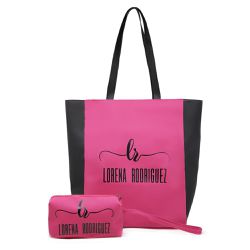Bolsa Sacola Silicone Lr + Nécessaire - Rosa Pink - Lorena Rodriguez