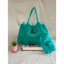 Bolsa Verão Sacola Silicone Lr + Nécessaire - Azul - Lorena Rodriguez