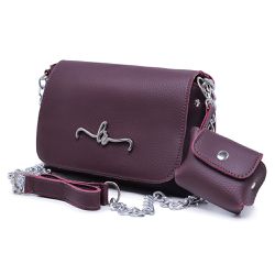 Bolsa Carteira Feminina Com Alça Vinho Liso - Lorena Rodriguez