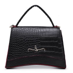Bolsa Lorena Rodrigues Croco Preto com Vermelho - Lorena Rodriguez