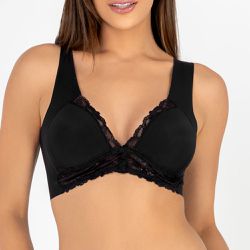 SUTIÃ TOP LASER COM ABERTURA FRONTAL PRETO - Love Secret