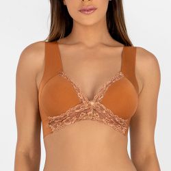 SUTIÃ TOP LASER COM ABERTURA FRONTAL CONHAQUE - Love Secret