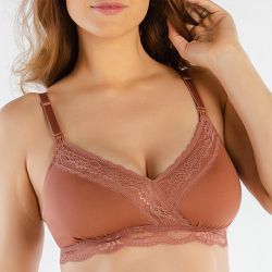 SUTIÃ TOP AMAMENTAÇÃO COM BOJO REMOVIVEL BRONZE - Love Secret