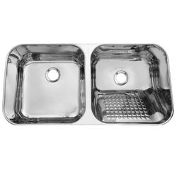 TANQUE DUPLO ESQUERDO 87X44X22CM AÇO INOX 304 - LPF DISTRIBUIDORA