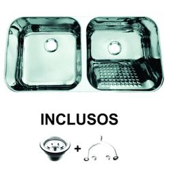 TANQUE DUPLO ESQUERDO 87X44X22CM AÇO INOX 304 - SI... - LPF DISTRIBUIDORA