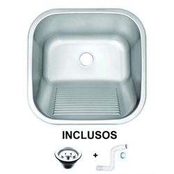 TANQUE ENCAIXE INOX 40X40X22 AC + VALVULA E SIFAO - LPF DISTRIBUIDORA