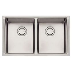 CUBA ACO INOX QUADRUM DUPLA 77X46X20,5 2C OUT - LPF DISTRIBUIDORA