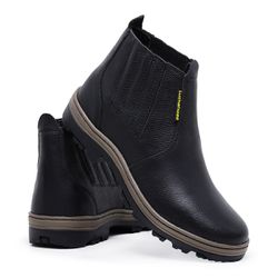 Botina em couro Legítimo Luckshoes Preto - 3342367... - LUCKSHOES 