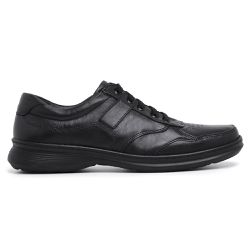 CASUAL CALCE FACIL LUFLEX EM COURO - 6020 PRETO - Luflex Conforto