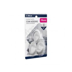 Gancho Adesivo Plástico Branco 0,7KG 2504 ATLAS - Luidar Tintas