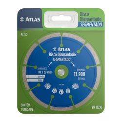 Disco De Corte Diamantado Segmentado 110MM AT26S A... - Luidar Tintas