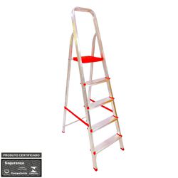 Escada de Aluminio Domestica Botafogo 5 Degraus - Luidar Tintas
