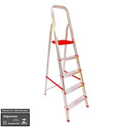 Escada de Aluminio Domestica Botafogo 6 Degraus - Luidar Tintas