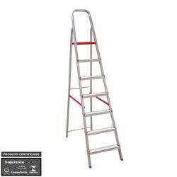Escada de Aluminio Domestica Botafogo 7 Degraus - Luidar Tintas