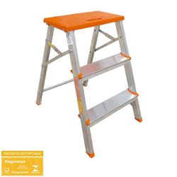 Escada Banqueta Botafogo de Aluminio 3 Degraus - Luidar Tintas