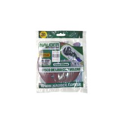 Pac 5 Discos De Lixa 240 225MM 6 Furos NAUBER - Luidar Tintas