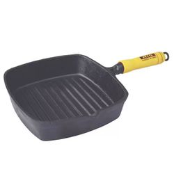 Frigideira Frisada Quadrada de Ferro Fundido 22cm ... - LUJÃO