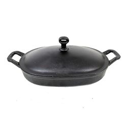 Assadeira Oval com Tampa de Ferro Fundido 35x24cm ... - LUJÃO