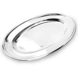 Bandeja Travessa Oval Rasa 40 Cm Inox - Ke Home - ... - LUJÃO
