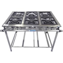 Fogão Industrial 6 Bocas 3D/3S Baixa Pressão P8 G4... - LUJÃO