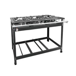 Fogão Industrial 3 Bocas Duplos Baixa Pressão P8 G... - LUJÃO