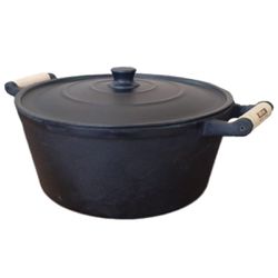 Panela de Ferro Fundido Com Alça de Madeira N°36 -... - LUJÃO