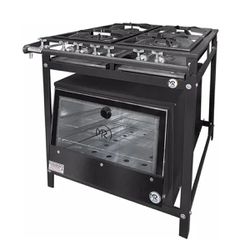 Fogão 4 Bocas Com Forno de Tampa de Vidro