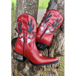 Bota Feminina Texana Tucson - Couro Euro Texas Ver... - LUXURY COUNTRY WOMAN