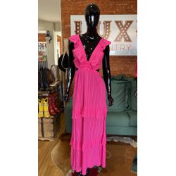 VESTIDO LONGO DECOTE EM SUPER V - PINK - Ref: 0691... - LUXURY COUNTRY WOMAN