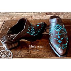 Mule Tucson Fóssil Azul - Ref T2023 - LUXURY COUNTRY WOMAN