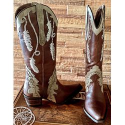 Bota Feminina Texana Tucson - Couro Euro Texas Cam... - LUXURY COUNTRY WOMAN