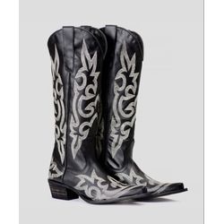 Bota Feminina Texana - Couro Preto - REF. 2055 - LUXURY COUNTRY WOMAN