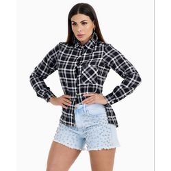 Blusa Buphallos Xadrez Preta - BPL720 - LUXURY COUNTRY WOMAN