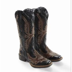 Bota Feminina Texana Tucson - Couro Preta - Solado... - LUXURY COUNTRY WOMAN