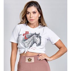 T-SHIRT FEMININA BUPHALLOS RED HORSE BRANCA - BPL... - LUXURY COUNTRY WOMAN