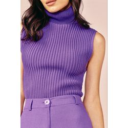 CAMISETA TRICOT GOLA ALTA - PURPLE - Ref: 42264017... - LUXURY COUNTRY WOMAN