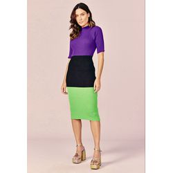 VESTIDO CANELADO TRICOLOR - PURPLE - 42236017642 - LUXURY COUNTRY WOMAN