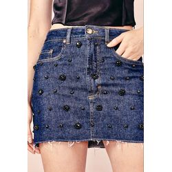 MINI JEANS BORDADA -JEANS - Ref: 82887010031 - LUXURY COUNTRY WOMAN