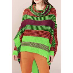 BLUSA GOLA ALTA LISTRAS TRICOT COLORIDO - Ref 4218... - LUXURY COUNTRY WOMAN