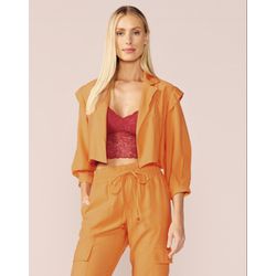 JAQUETA CROPPED - LARANJA - Ref: 07121010148 - LUXURY COUNTRY WOMAN