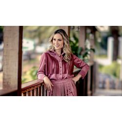 Camisa de Franja Suede Rosé - 07 0073 000016 - LUXURY COUNTRY WOMAN