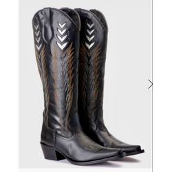 BOTA FEMININA TEXANA TUCSON - COURO PRETO - T 2063 - LUXURY COUNTRY WOMAN