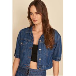 JAQUETA JEANS MANGA CURTA - JEANS - Ref: 822850100... - LUXURY COUNTRY WOMAN