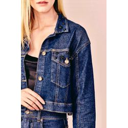 JAQUETA JEANS BASICA BORDADA -JEANS - Ref: 8288801... - LUXURY COUNTRY WOMAN