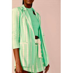 BLAZER LINHO -EST REPAGINADO MENTA - Ref: 06082107... - LUXURY COUNTRY WOMAN